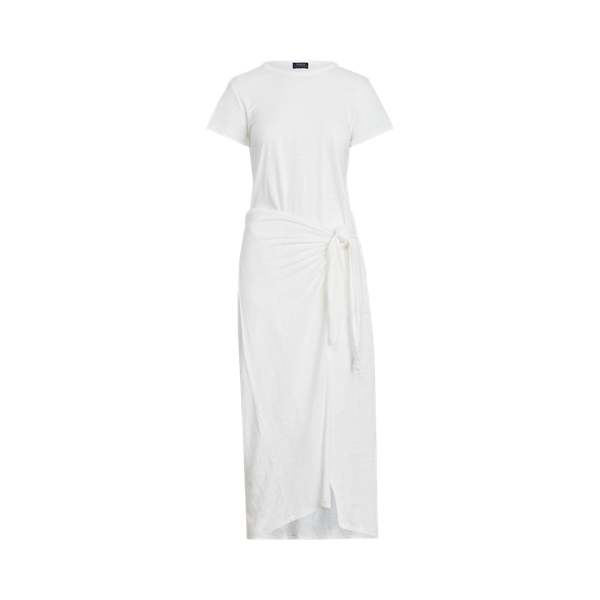 Robe t-shirt portefeuille en lin