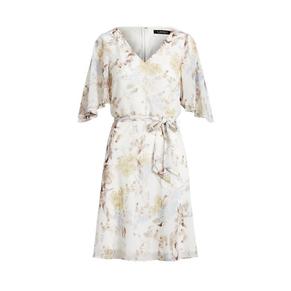 Robe fleurie en georgette froissée