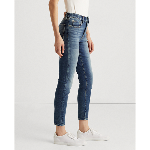 Shop Lauren Petite High-rise Skinny Ankle Jean In Legacy Wash