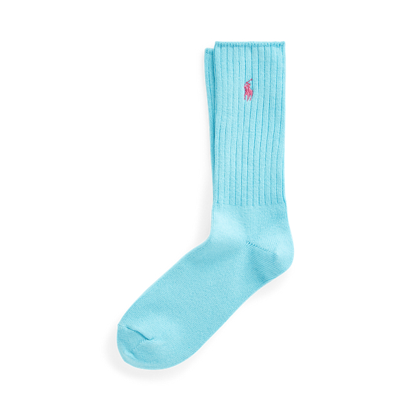 Ralph Lauren Cotton-blend Crew Socks In Sky Blue