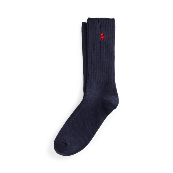 Signature Pony Cotton-Blend Crew Socks