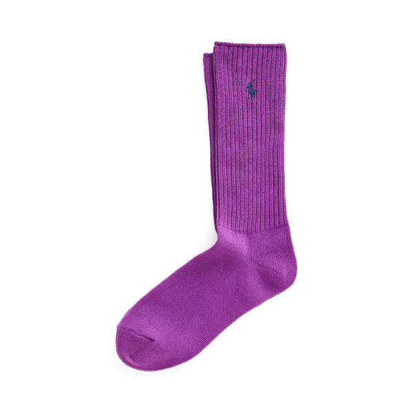 Ralph Lauren Cotton-blend Crew Socks In Purple