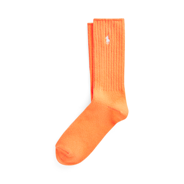 Ralph Lauren Cotton-blend Crew Socks In Orange