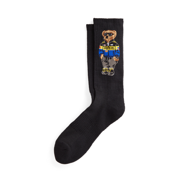 Ralph Lauren Polo Bear Crew Socks In Black