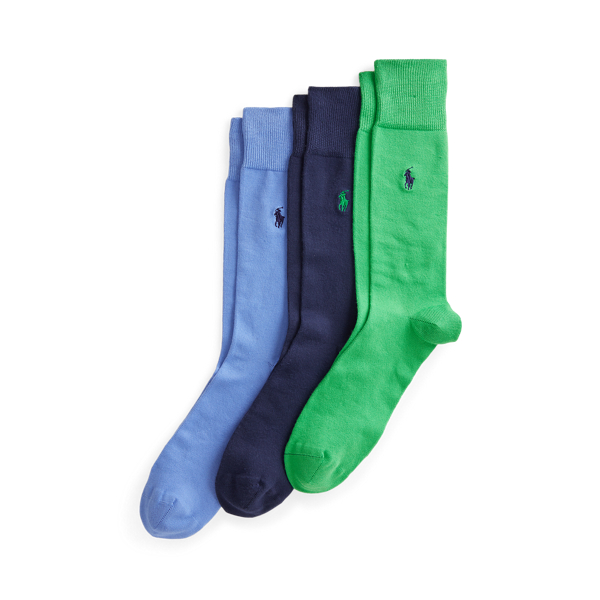 Ralph Lauren Supersoft Trouser Sock 3-pack In Green