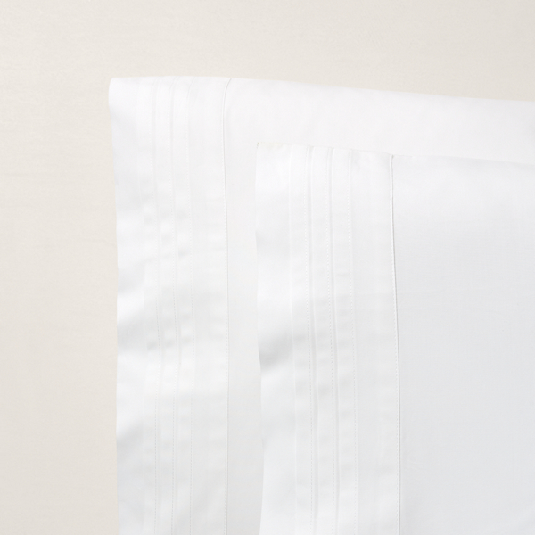 Shop Ralph Lauren Organic Cotton Tuxedo Pleat Sheeting In White