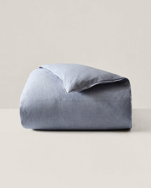 Workshirt Chambray Bedding Collection, Grey Chambray Duvet Cover