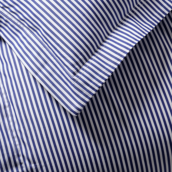 Shop Ralph Lauren Organic Cotton Shirting Stripe Duvet In Navy/white