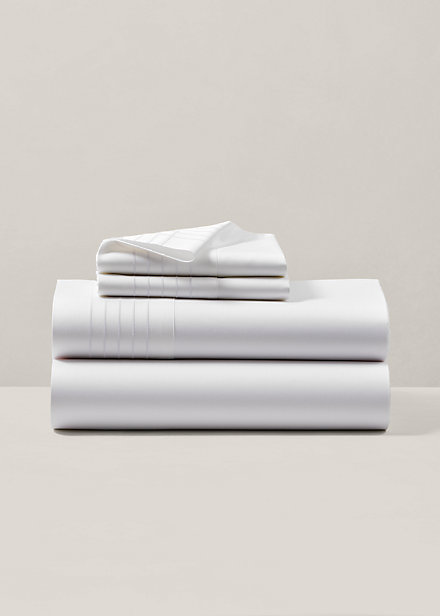 Ralph Lauren Organic Cotton Sateen Handkerchief Sheet In Studio White