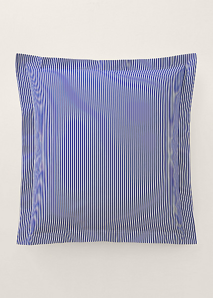 Shop Ralph Lauren Organic Cotton Shirting Stripe Sham In Navy/white