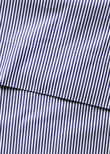 Shop Ralph Lauren Organic Cotton Shirting Stripe Sheeting In Navy/white