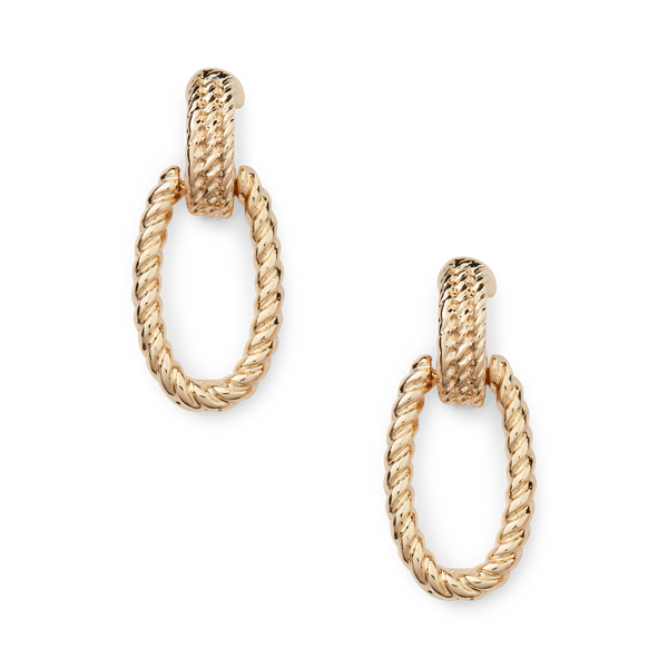 Pendants d'oreilles en corde dorés