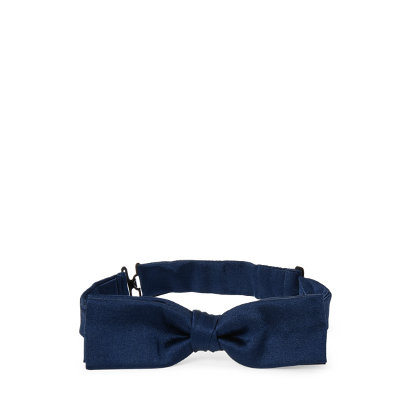 Ralph Lauren Silk Satin Bow Tie In Navy