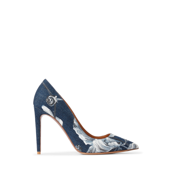 Escarpins Celia fleuris en denim