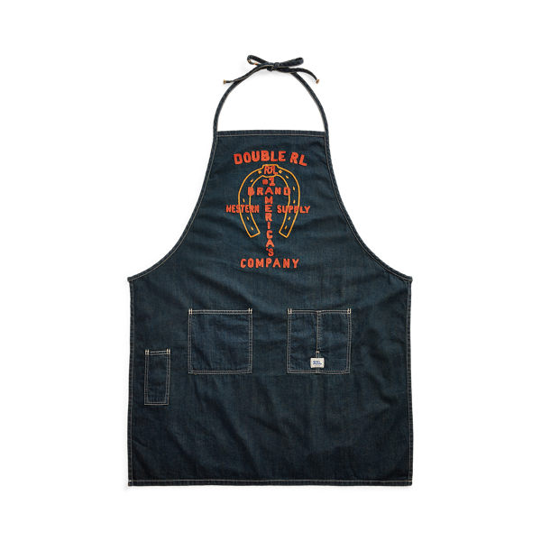 Tablier denim à lisière selvedge indigo