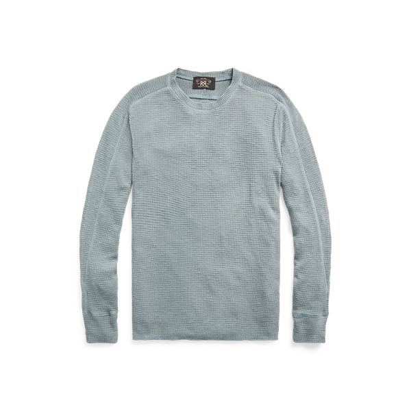 Pull col rond en coton gaufré