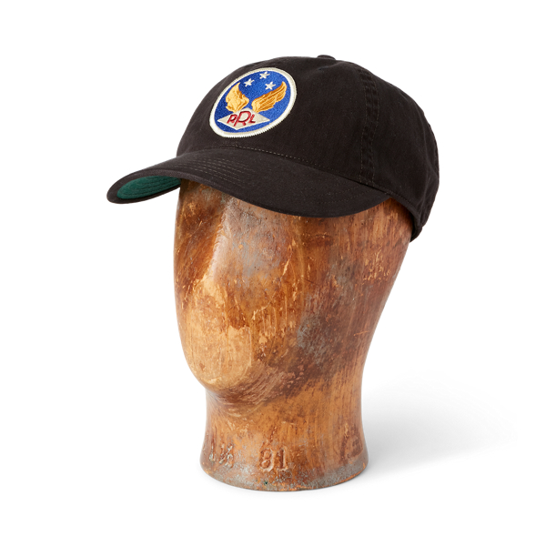 Double Rl Garment-dyed Twill Ball Cap In Black