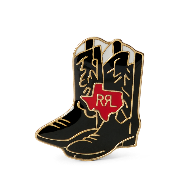 Broche bottes de cowboy en émail