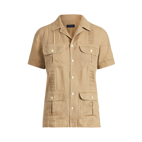 Chemise à plis piqués en lin