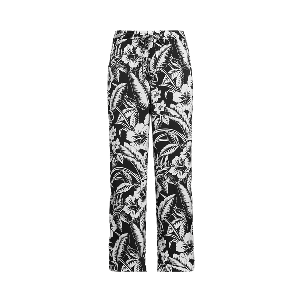 Pantalon fleuri à jambe large en satin