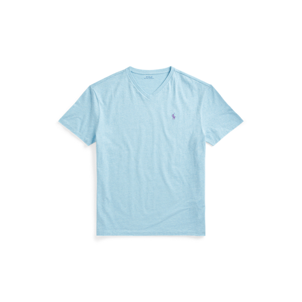Ralph Lauren Classic Fit Jersey V-neck T-shirt In Watchhill Blue Heather