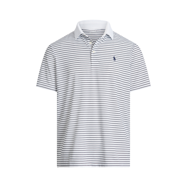 Ralph Lauren Classic Fit Performance Polo Shirt In Pure White/french Navy