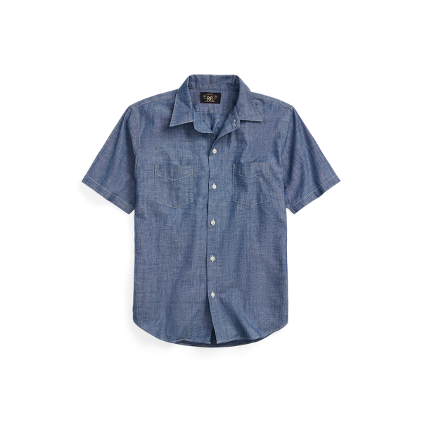 Chemise safari en chambray indigo