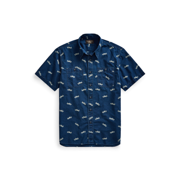 Chemise workwear motif camion indigo