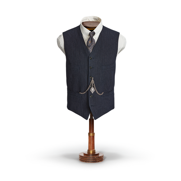 Gilet indigo rayé à chevrons