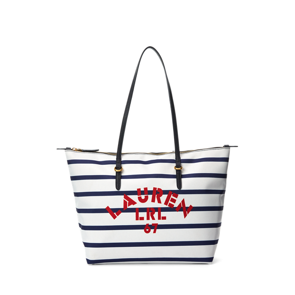 Petit cabas Keaton en tissu Oxford rayé