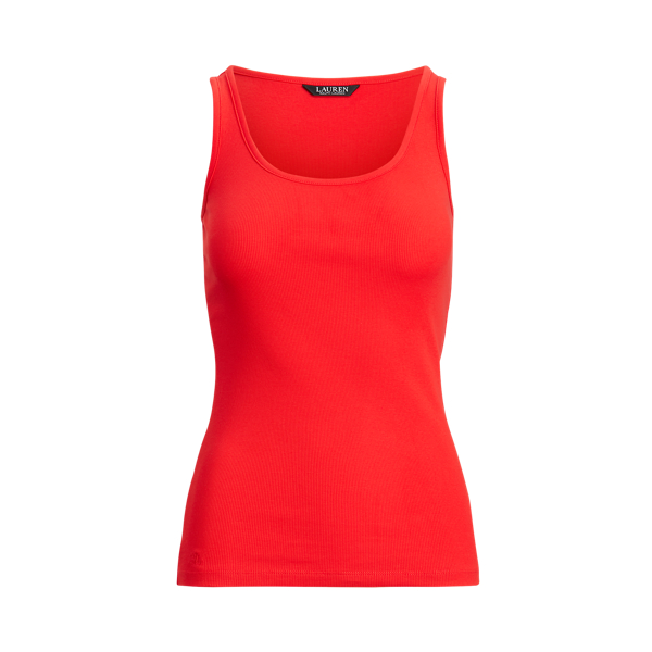 Ralph Lauren Cotton-blend Tank Top In Bright Hibiscus
