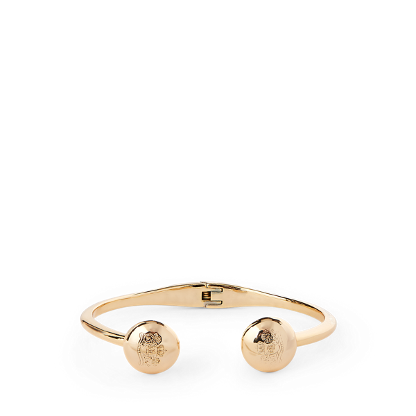 Bracelet écusson doré à charnière