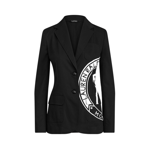 Blazer en toile de coton stretch à logo