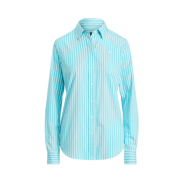 Chemise en popeline de coton rayée