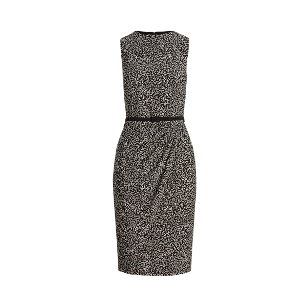 Robe sans manches jersey motif feuilles