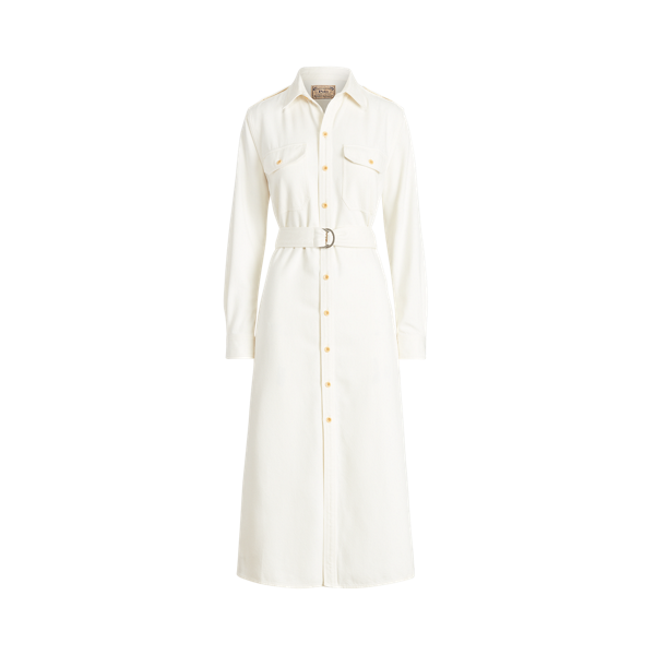 Robe-chemise safari en sergé