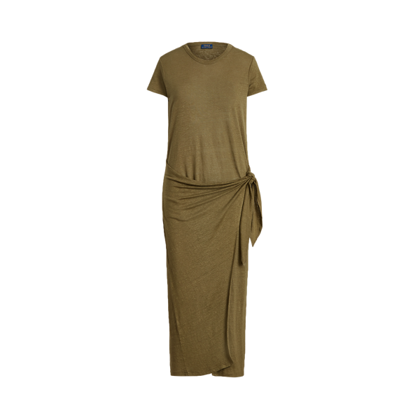 Robe t-shirt portefeuille en lin