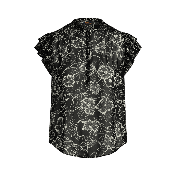 Chemisier fleuri en crêpe