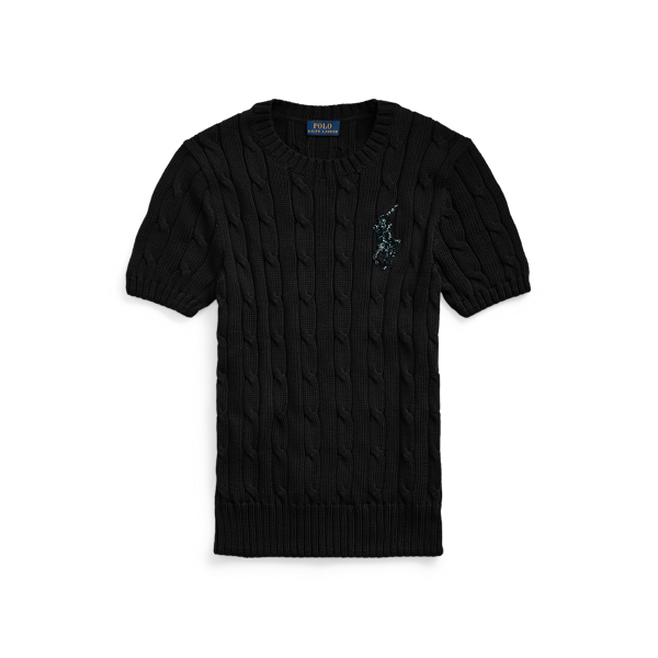 Pull torsadé avec Big Pony perlé