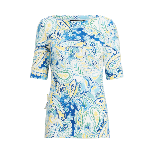 Haut encolure bateau à motif cachemire