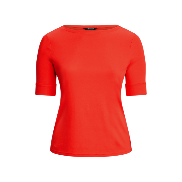 Haut en coton à encolure bateau