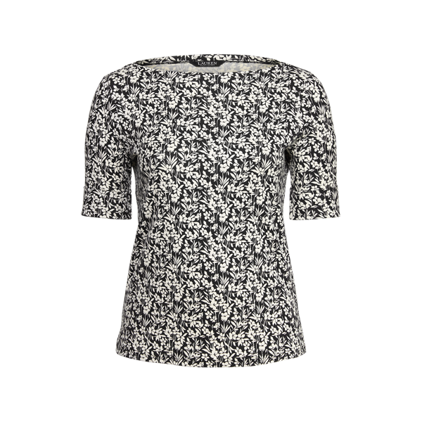 Haut en coton stretch à encolure bateau