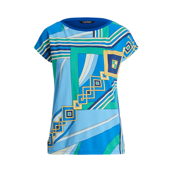 T-shirt à motif et encolure bateau