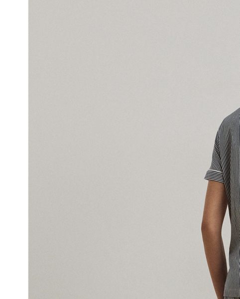 Breezy shorts and a slender striped print bring a timeless finish to this menswear-inspired boxer pyjama set, which is detailed with Lauren's signature embroidered monogram on the chest pocket.