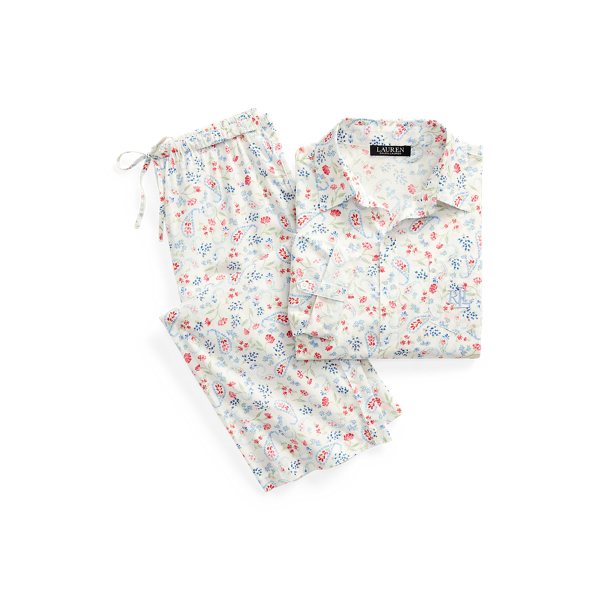 Pyjama capri en coton à motif cachemire