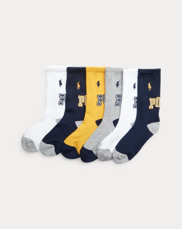 Set van 6 sokken van stretchmix met logo
