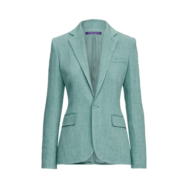 Veste Jada à chevrons en soie et lin