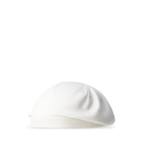 Ralph Lauren Rib Knit Silk Beret In Lux Cream Modesens