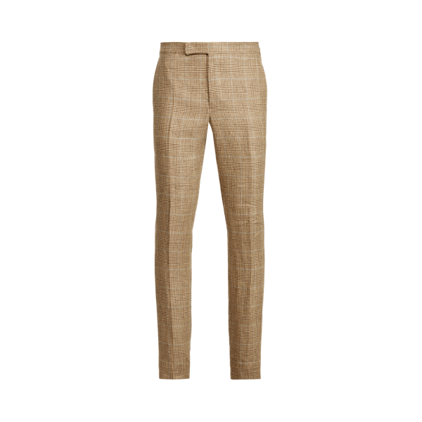 Pantalon en lin prince-de-galles