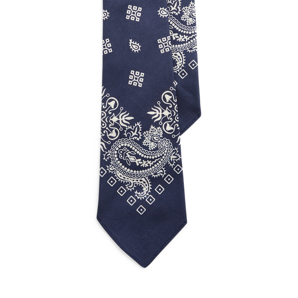 Ralph Lauren Vintage-inspired Bandanna Tie In Navy